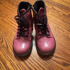 Dr. Martens Purple and Black Combat Boots